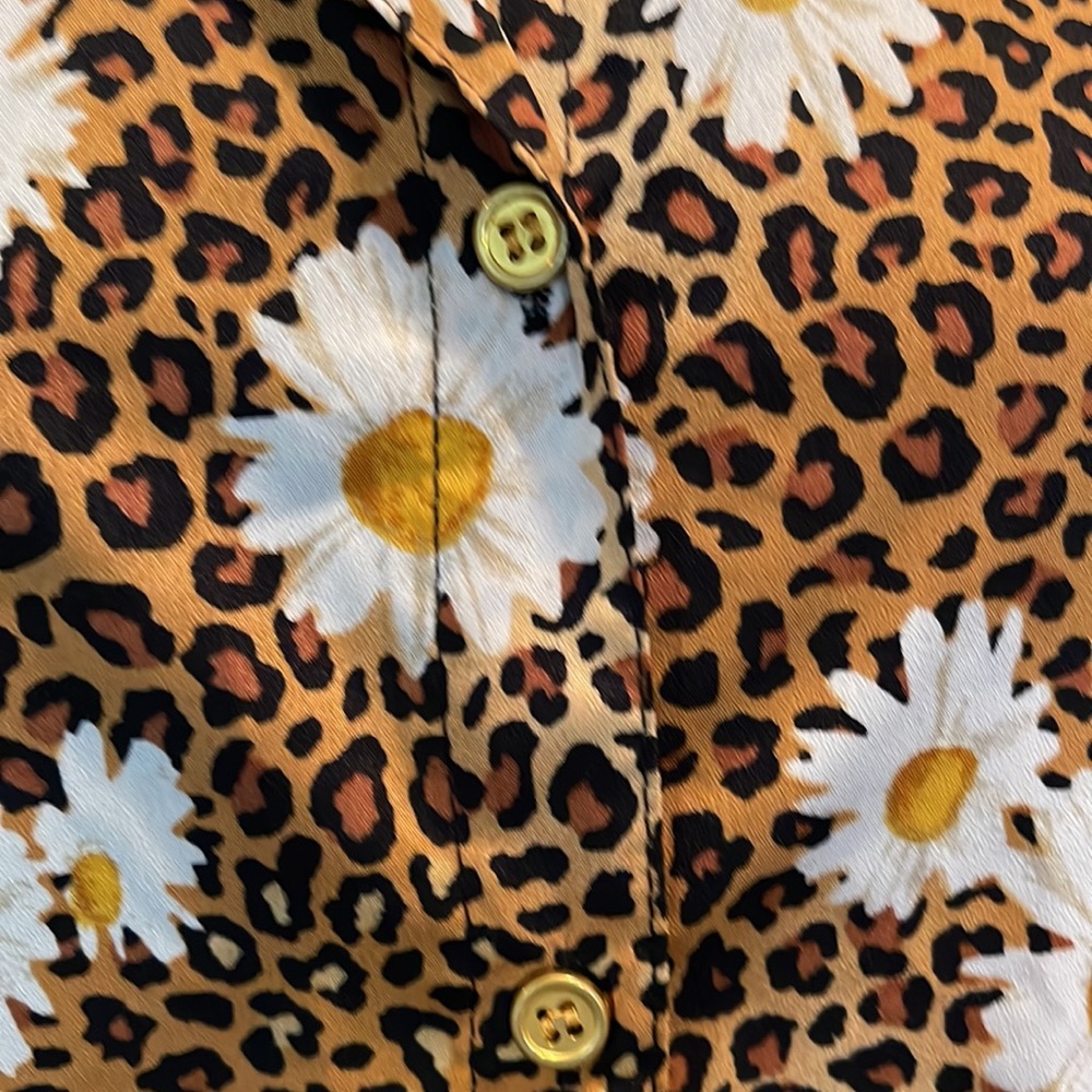 Never Worn! Animal Print & Flower Shirt - Picture 4 of 9